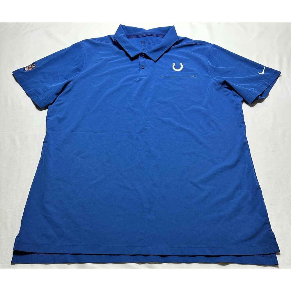 Indianapolis Colts Nike NFL On Field Dri-Fit Polo Golf Shirt Mens Size XL Blue - Picture 2 of 10
